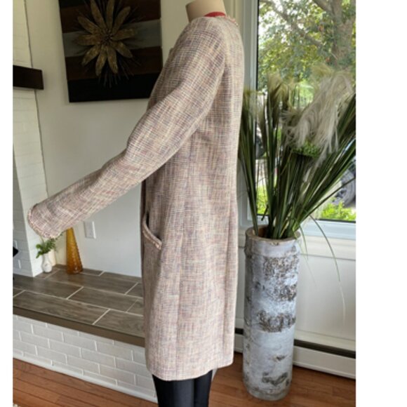 Long tall Sally Tweed Fringed Lavender Jacket Sz 6-8 - Picture 3 of 15